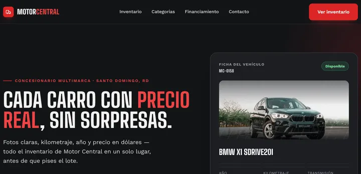 Demo de ejemplo de una web: Autos y concesionarios