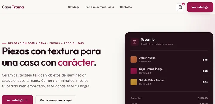 Demo de ejemplo de una web: Pymes y comercios