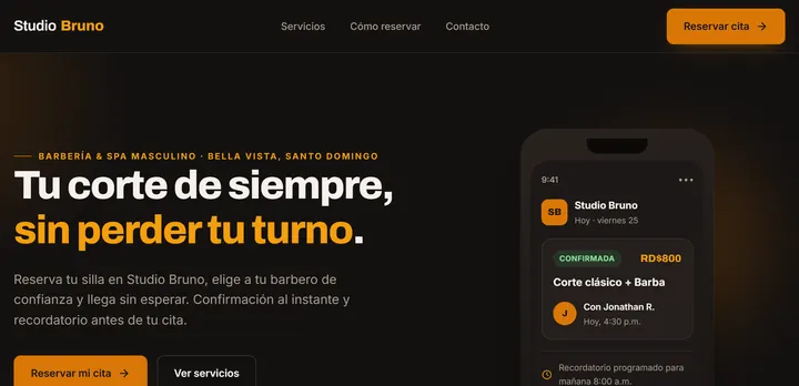 Demo de ejemplo de una web: Negocios de servicios