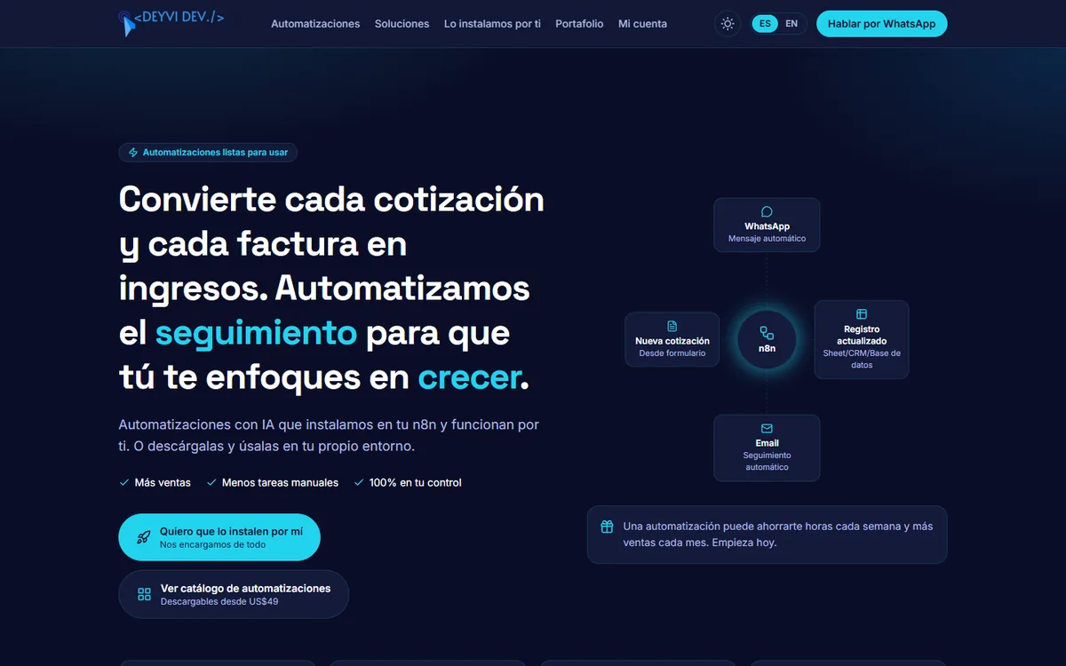 Página principal de la tienda DeyviDev