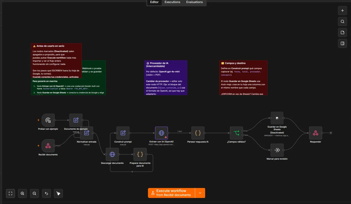 AI Document-to-Data Extractor · n8n