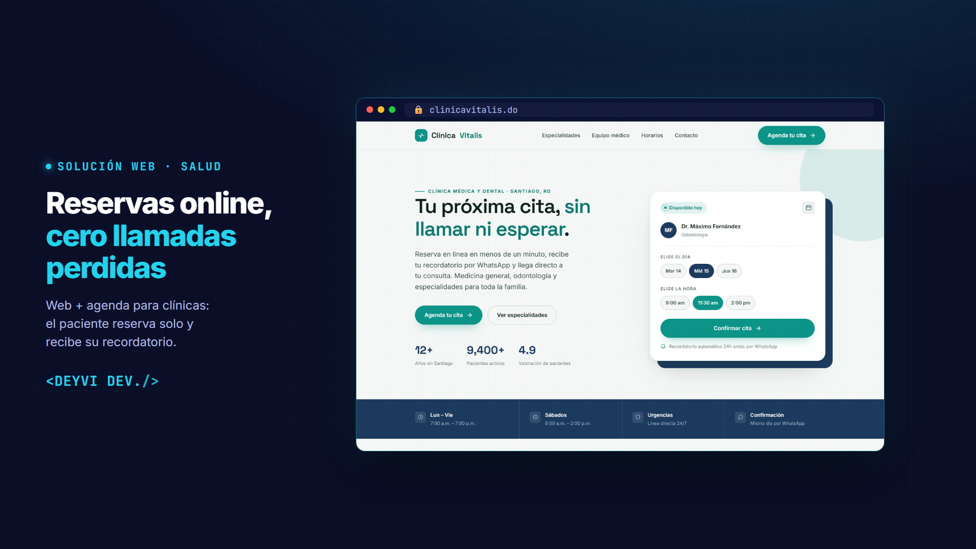 Agenda + web para clínicas y doctores