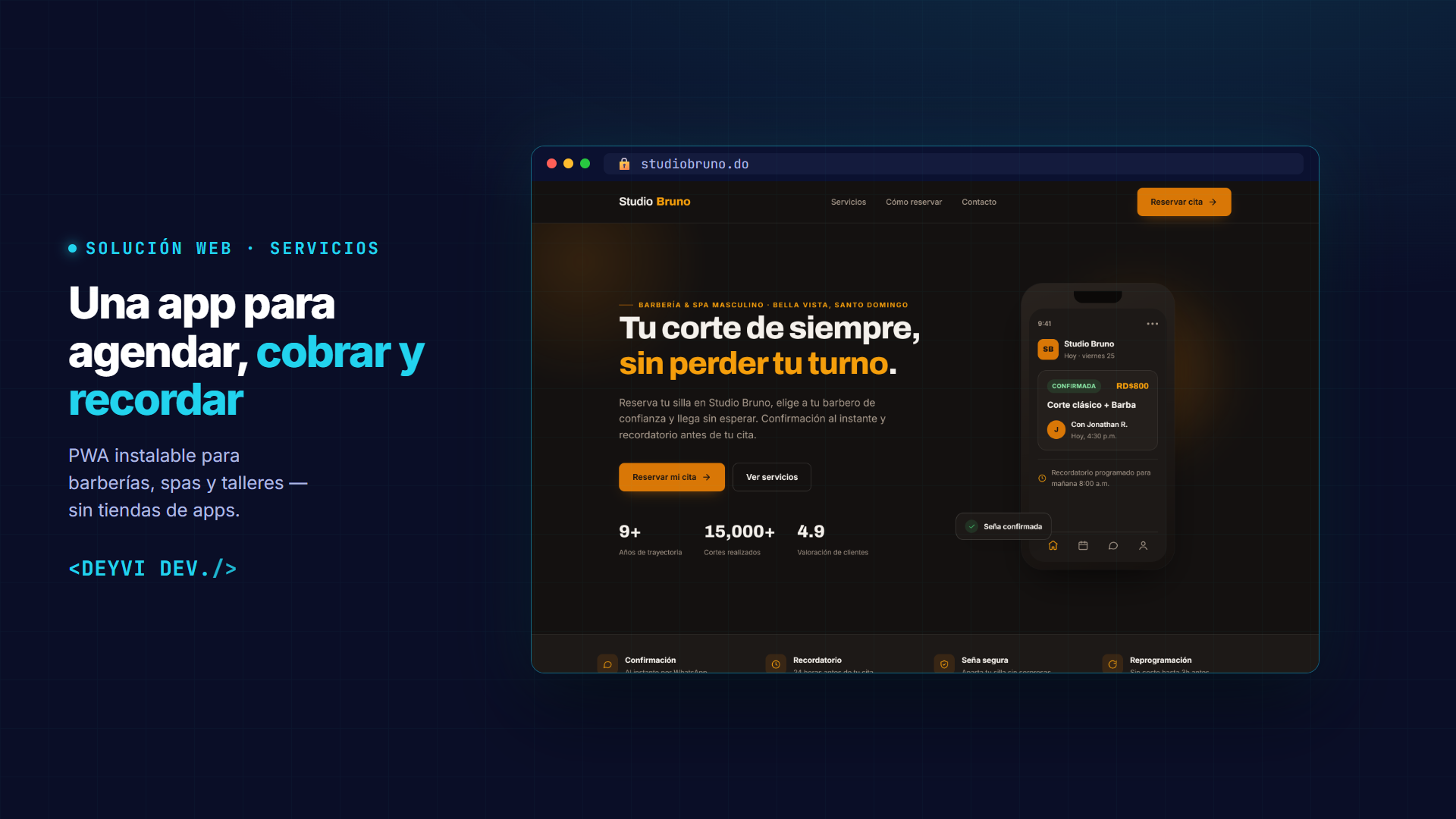 App de citas (PWA) para negocios de servicios