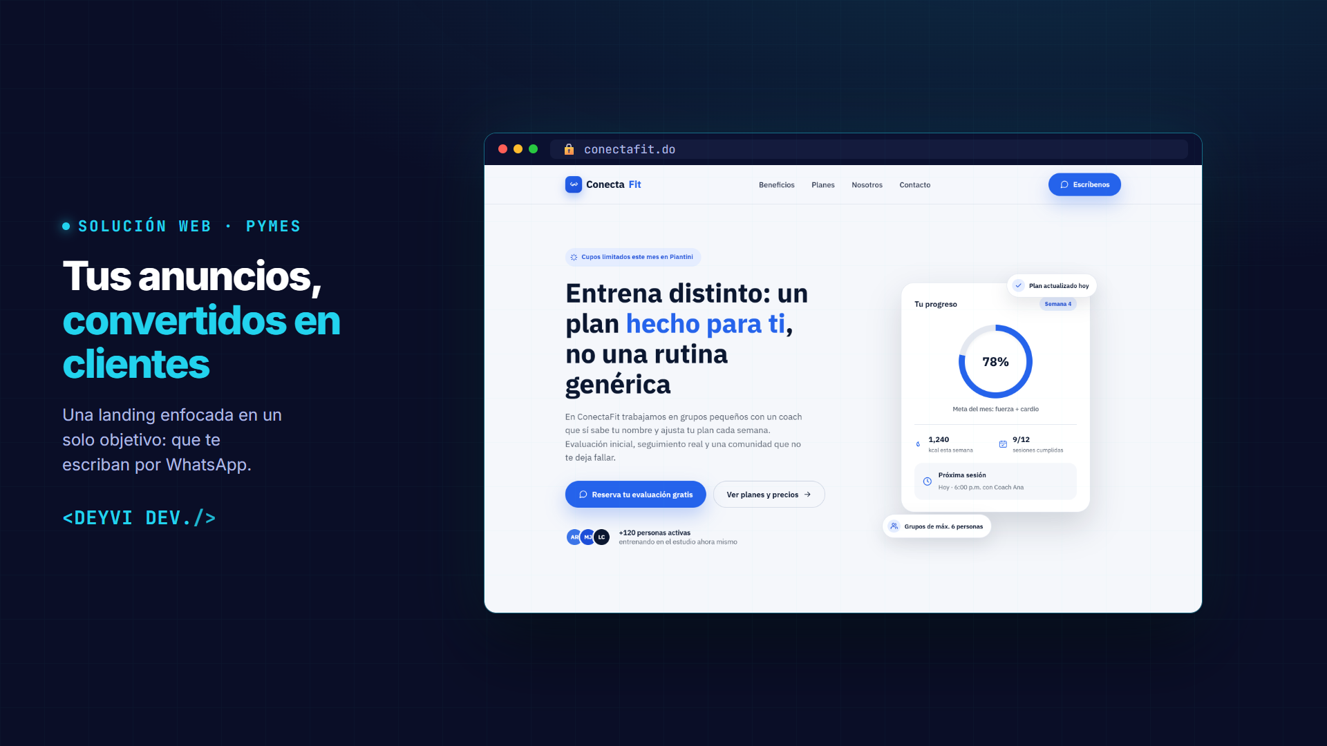 Landing de conversión para pymes y comercios